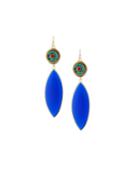 Mosaic & Enamel Marquise Drop Earrings