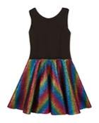 Sleeveless Dress With Foil Rainbow