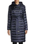 Packable Double-breasted Coat W/ Hood