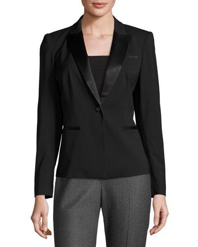 Corette Satin-trim Jacket, Black