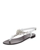 Crystal-embellished Flat Thong