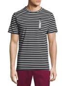 Striped Zip-pocket Short