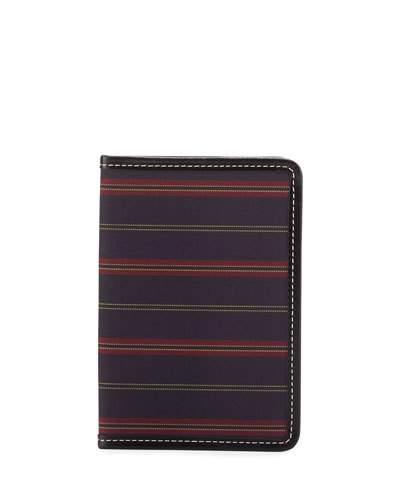 Striped Passport Holder, Black