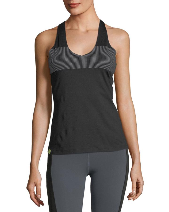 Essential V-neck Reflective Stripe Performance Tank