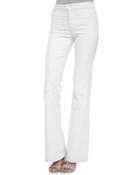 Tailored High-rise Flare Jeans, Blanc