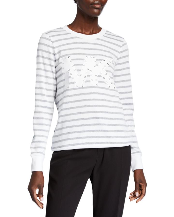 Striped Embellished Logo