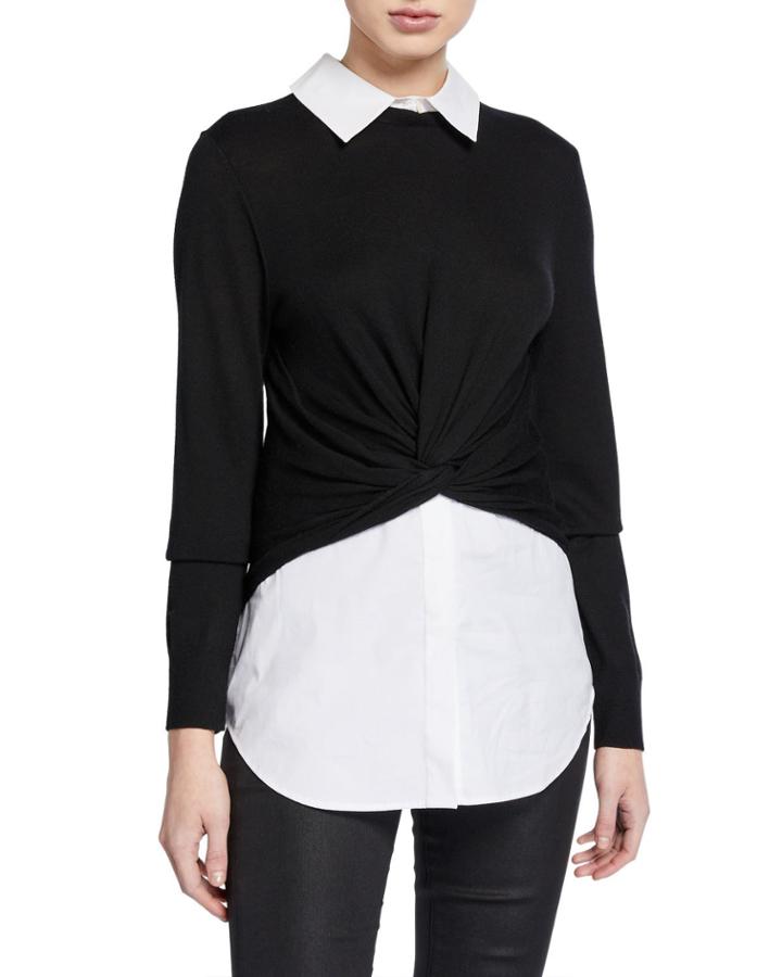 Phebe Mixed-media Pullover