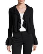 Ruffle-trim Long-sleeve