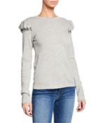 Ruffle-trim Long-sleeve T-shirt