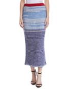 Television-striped Tweed Wool Tubular Pull-on