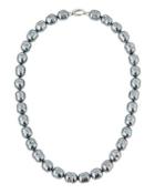 12mm Baroque Pearl Necklace, Gray