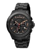 Men's 43mm Round Chrono Watch W/ Bracelet, Black