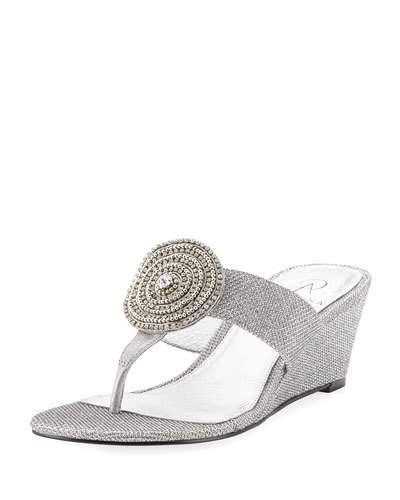 Casey Metallic Slide Wedge