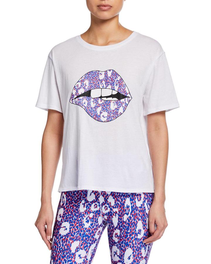 Lips And Leopard Graphic Short-sleeve Tee