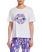 Lips And Leopard Graphic Short-sleeve Tee
