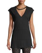 Pacific Pintuck Cap-sleeve Performance Tank