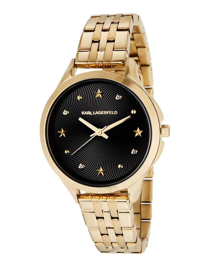 38mm Karoline Bracelet Watch, Gold/black