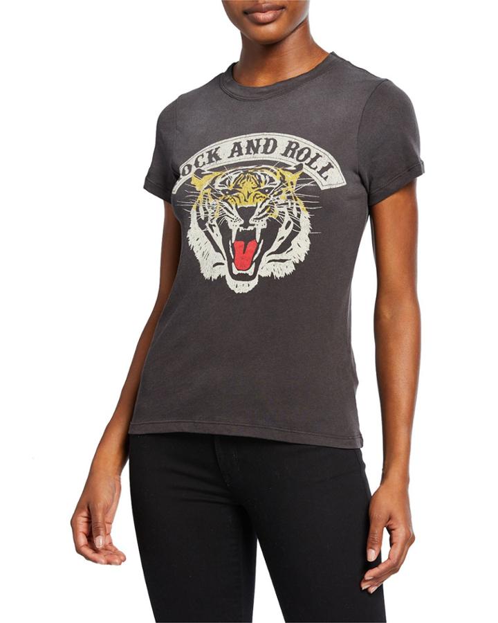 Rock Tiger Graphic Cotton T-shirt