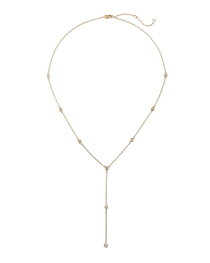 Estate 14k Yellow Gold Diamond By-the-yard Drop Necklace