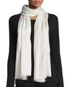 Crocodile Jacquard Fringe Scarf, Taj