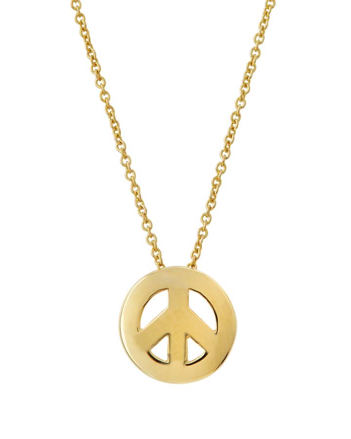 18k Peace Pendant Necklace