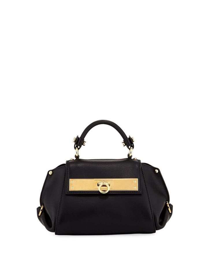 Small Calf Leather Top-handle Bag