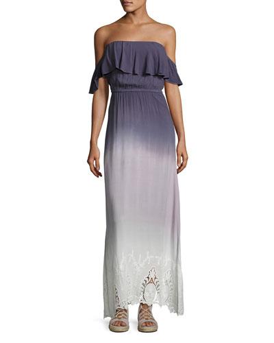 Aidy Off-the-shoulder Ombre Maxi Dress, Purple