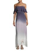 Aidy Off-the-shoulder Ombre Maxi Dress, Purple