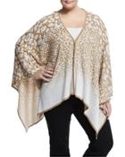 Printed Knit Jacket Cap, Brown/white,