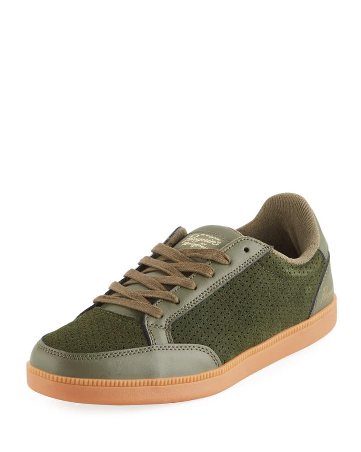 Men's Braylon Perforated Suede Sneakers, Green