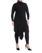 Asymmetric Turtleneck Sweaterdress,