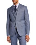 Men's Sharkskin Vested Three-piece