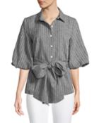 Molly Striped Tie-waist Blouse
