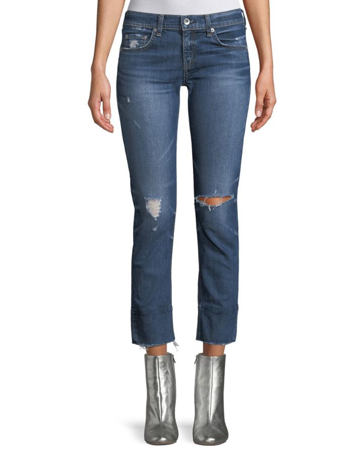 Dre Distressed Straight-leg Jeans