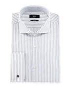 Jaiden Slim-fit Track-stripe French-cuff Dress