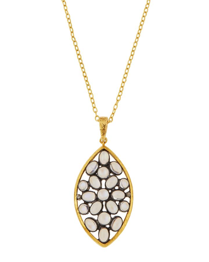 Gurhan 24k Venus One-of-a-kind Moonstone & Diamond Pendant Necklace, Women's, Gold
