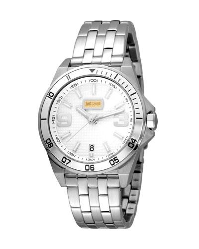 40mm Men's Stainless Steel Chronograph Watch,