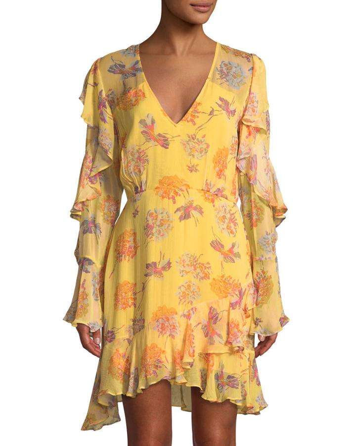 Cerulean Chiffon Floral-print