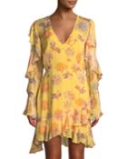 Cerulean Chiffon Floral-print