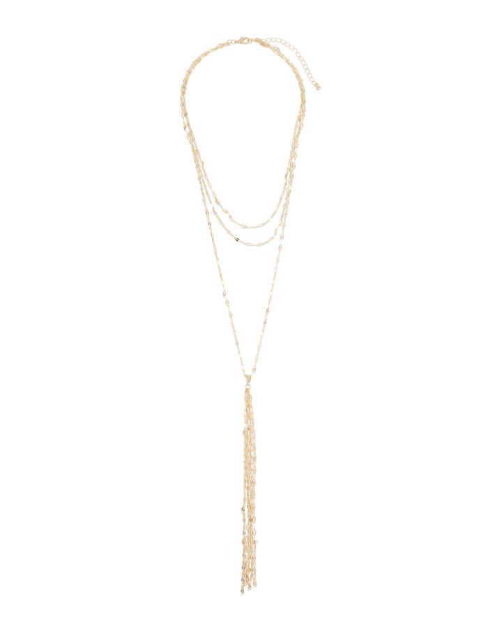 Layered Y-drop Tassel Necklace