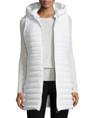 Hooded Zip-front Puffer Vest
