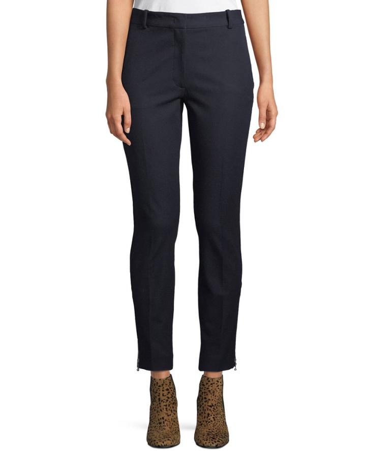 Zoom Ankle-zip Gabardine Ankle Pants