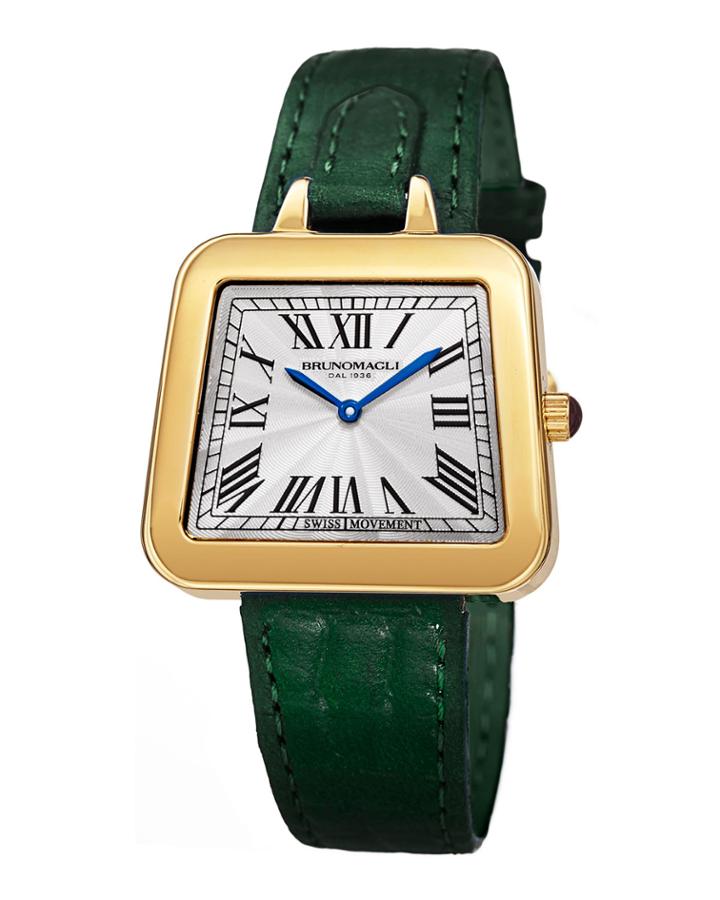34mm Emma Trapezoid Watch W/ Green