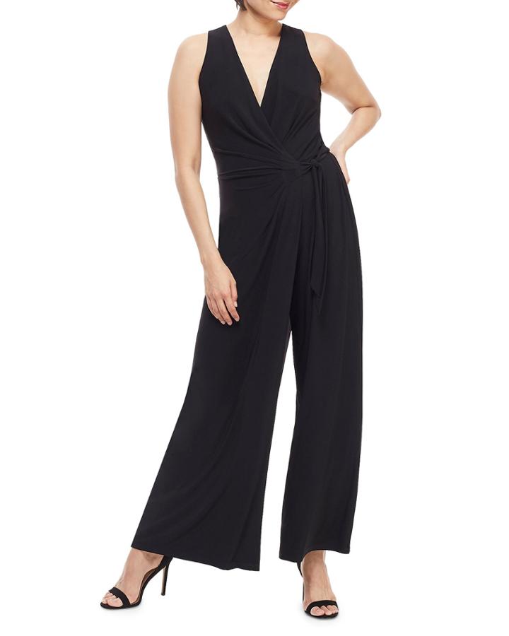 Wrap Top Side-tie Wide-leg Jumpsuit