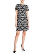 Short-sleeve Geo Knit Dress