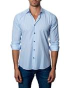 Striped Sport Shirt, Blue/white