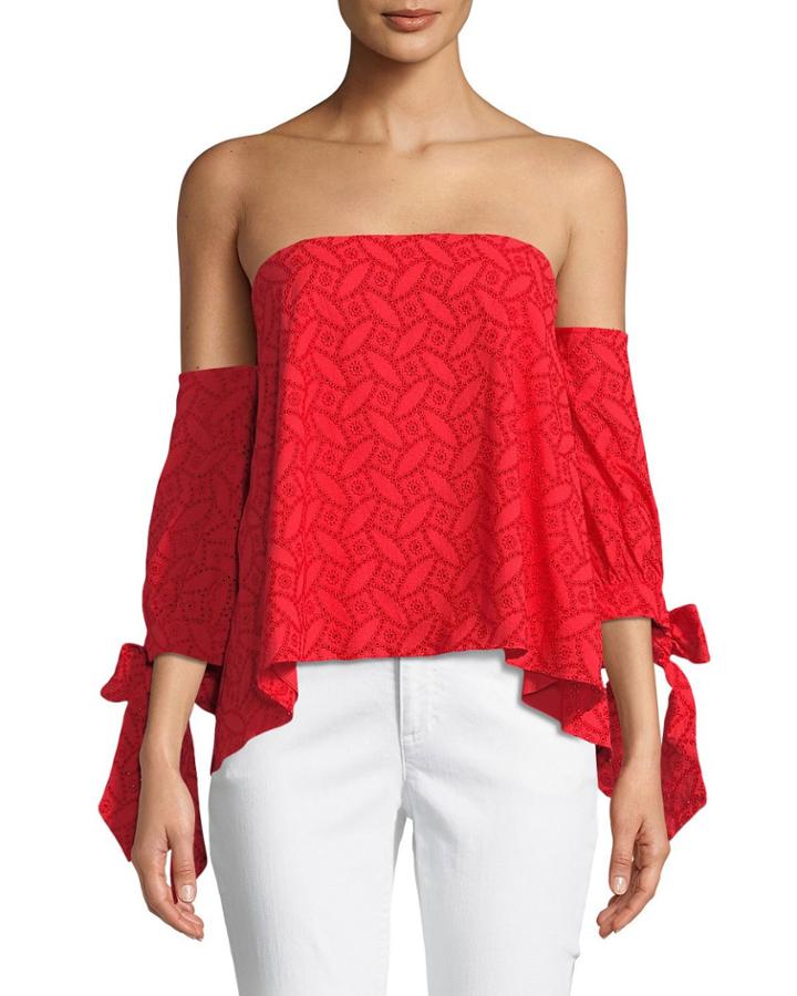 Colbert Zip-front Cold Shoulder Blouse