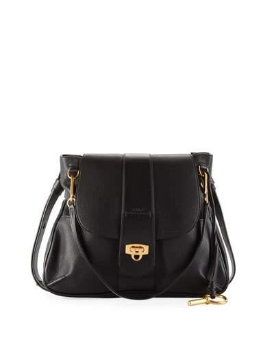 Lexa Pebbled Crossbody Bag, Black