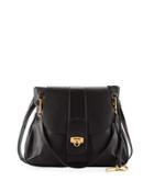 Lexa Pebbled Crossbody Bag, Black
