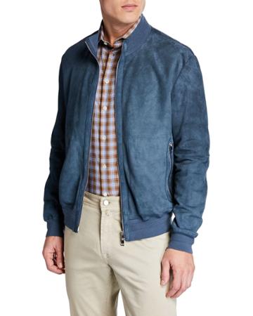 Men's Suede Zip-front Jacket